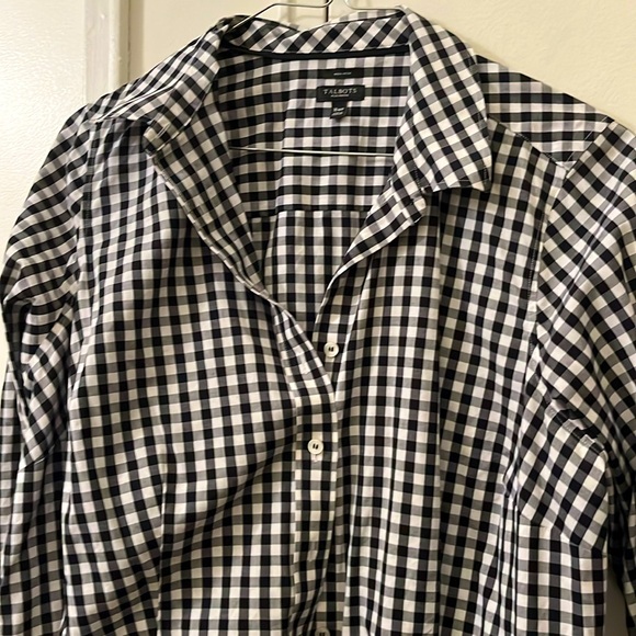 Long sleeve black and white gingham blouse - Picture 1 of 1
